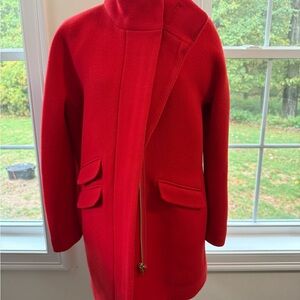 J. Crew Vibrant Red Trench Coat